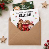 Personalised Christmas Coffee Shop Gift Card Voucher Holder