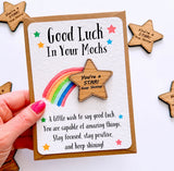 Good Luck Mock Exams Pocket Wooden Star