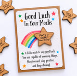 Good Luck Mock Exams Pocket Wooden Star