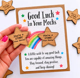 Good Luck Mock Exams Pocket Wooden Star