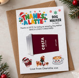 Dog Walker Thanks A Latte Coffee Voucher Holder