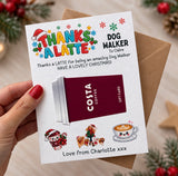 Dog Walker Thanks A Latte Coffee Voucher Holder