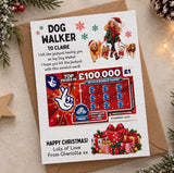 Dog Walker Christmas Lottery Scratch Card Holder