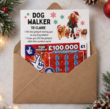 Dog Walker Christmas Lottery Scratch Card Holder