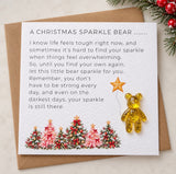 Christmas Sparkle Bear Card for Someone Going Through a Difficult Time, Thinking of You Gift