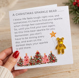 Christmas Sparkle Bear Card for Someone Going Through a Difficult Time, Thinking of You Gift