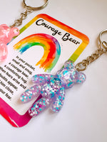 Courage Bear Keyring - Glitter Bear Design