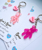 Valentine's Love Heart Keyring Bear