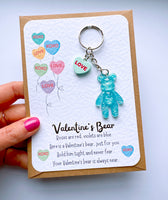 Valentine's Love Heart Keyring Bear