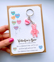 Valentine's Love Heart Keyring Bear