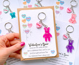 Valentine's Love Heart Keyring Bear