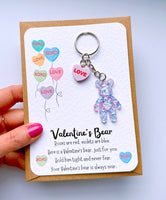 Valentine's Love Heart Keyring Bear