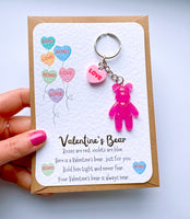 Valentine's Love Heart Keyring Bear