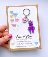 Valentine's Love Heart Keyring Bear