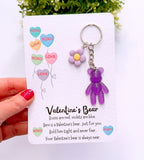 Valentine's Love Heart Keyring Bear
