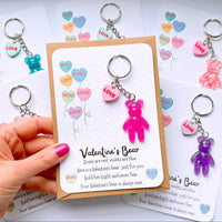 Valentine's Love Heart Keyring Bear