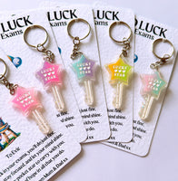 Personalised Good Luck Exam Lucky Star Keyring