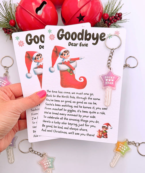 Elf Goodbye Lucky Star Keyring