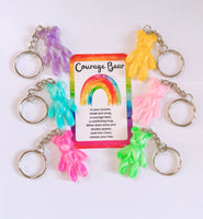 Courage Bear Keyring - Marble Effect Design