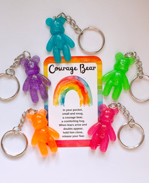 Courage Bear Keyring - Mixed Colour Design