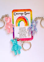 Courage Bear Keyring - Glitter Bear Design