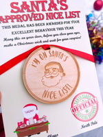 Santa Nice List Medal Christmas Eve Box Filler