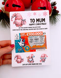 Personalised Mum Mummy Christmas Scratch Card Holder