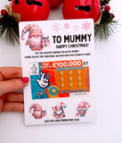 Personalised Mum Mummy Christmas Scratch Card Holder