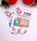Personalised Mum Mummy Christmas Scratch Card Holder