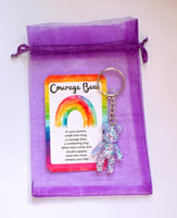 Courage Bear Keyring - Glitter Bear Design