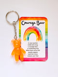 Courage Bear Keyring - Mixed Colour Design