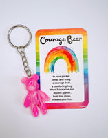 Courage Bear Keyring - Marble Effect Design