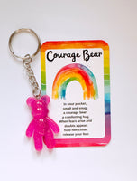 Courage Bear Keyring - Mixed Colour Design