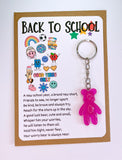 Back To School Worry Bear Keyrings, Courage, Anxiety, Good Luck Keepsake Gift