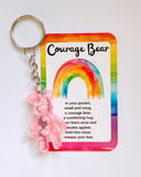 Courage Bear Keyring - Glitter Bear Design