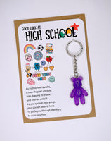 High School Good Luck Worry Bear Keyring