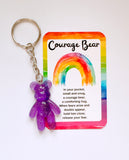 Courage Bear Keyring - Mixed Colour Design