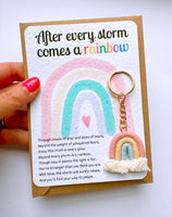 Thinking of You After The Storm Rainbow Keyring