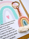 Thinking of You After The Storm Rainbow Keyring