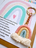 Thinking of You After The Storm Rainbow Keyring