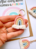 Thinking of You After The Storm Rainbow Keyring