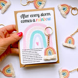 Thinking of You After The Storm Rainbow Keyring