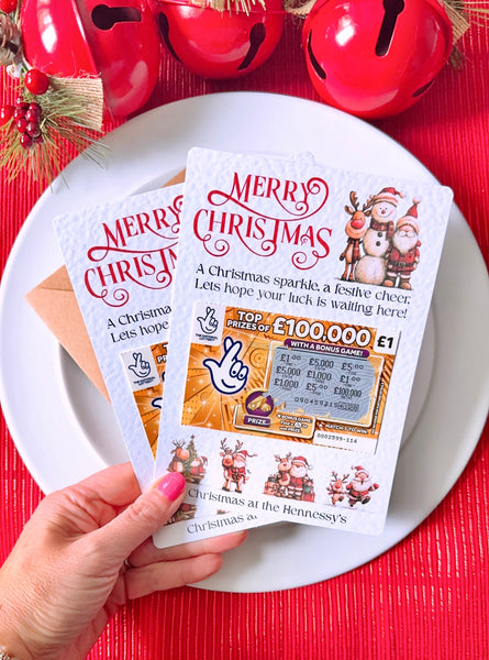 Personalised Lottery Scratch Card Holder - Dinner Table Favour