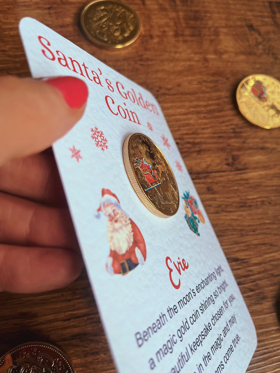 Personalised Santa Gold Coin – Little Miss Party Perfect