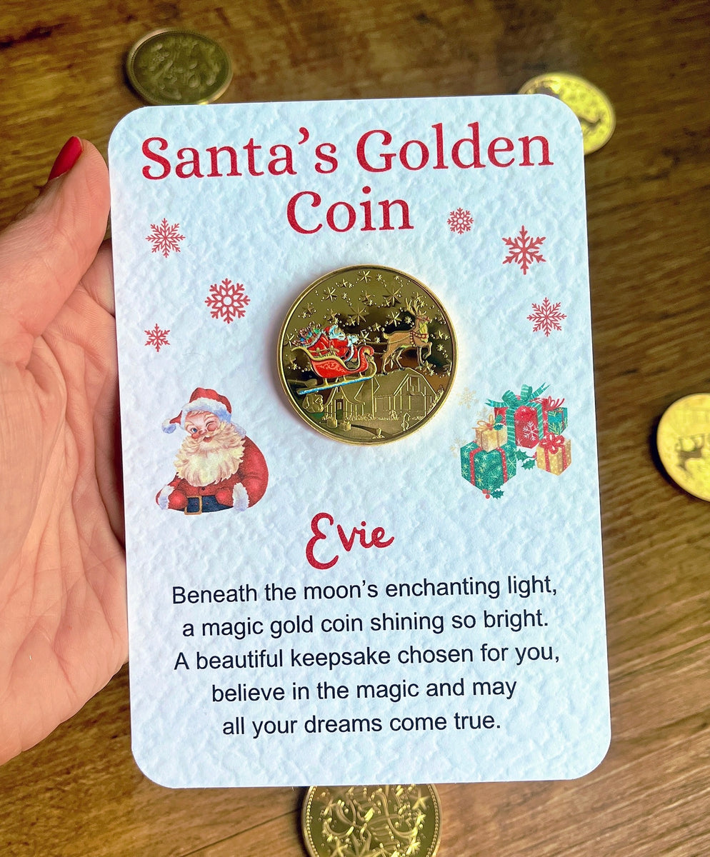 Personalised Santa Gold Coin – Little Miss Party Perfect