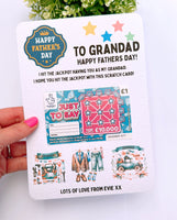 Personalised Fathers Day Scratch Card Holder