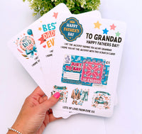 Personalised Fathers Day Scratch Card Holder