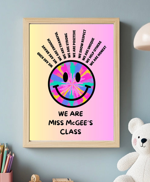 Teacher Classroom Smiley Face Print
