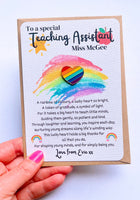 Personalised Thank You Teacher Heart Badge