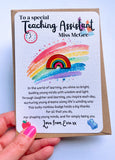 Personalised Thank You Teacher Rainbow Badge